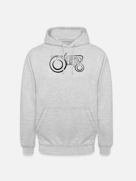 Oldtimer Traktor - one line drawing - Sweat-shirt à capuche unisexe - gris clair chiné