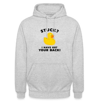 Programmeur canard en caoutchouc - Sweat-shirt à capuche unisexe - gris clair chiné - Devant - Alina (178cm) & Michal (187cm)