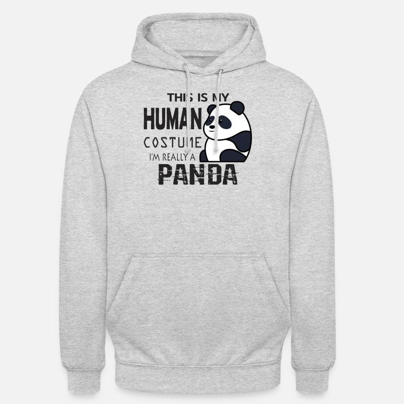 Panda - Sweat-shirt à capuche unisexe - gris clair chiné