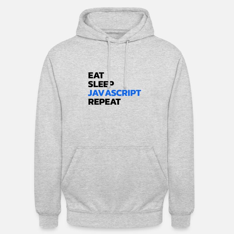 Programmeur développeur Javascript - Sweat-shirt à capuche unisexe - gris clair chiné