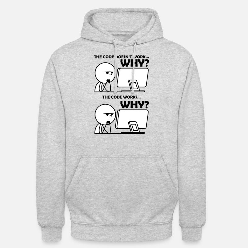 Programmation Code Drôle - Sweat-shirt à capuche unisexe - gris clair chiné