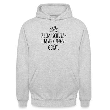 Climate protection conversion device. - Unisex Hoodie - light heather grey - Front - Alina (178cm) & Michal (187cm)