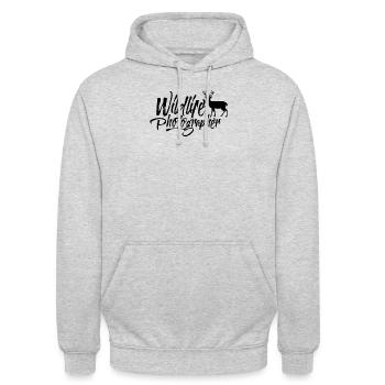 Abenteuer Fotograf Natur Wildtierfotograf Kamera - Unisex Hoodie - Hellgrau meliert - Vorne - Alina (178cm) & Michal (187cm)