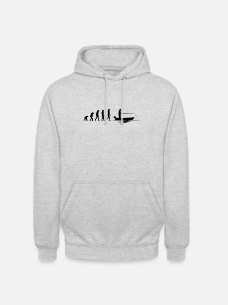 Evolution Fischer |Evolution Angler - Unisex Hoodie - Hellgrau meliert