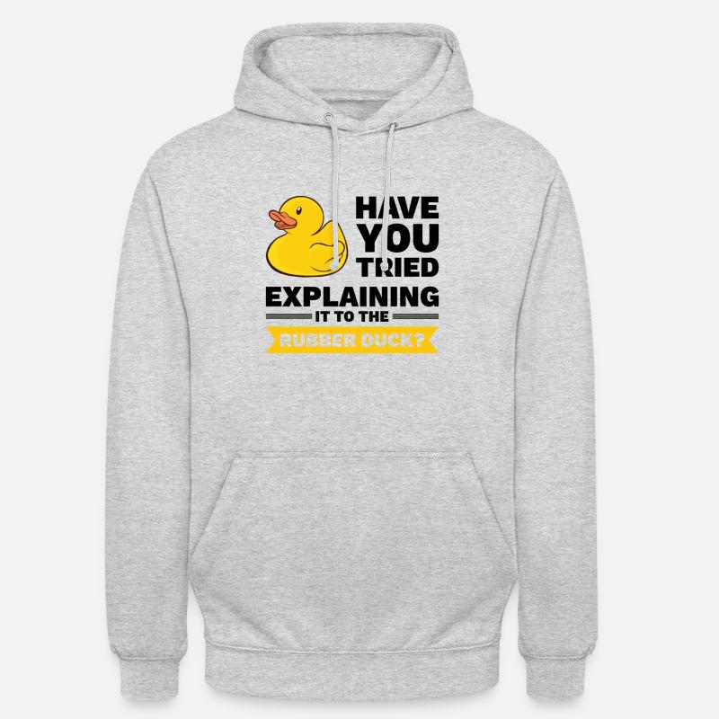 Programmeur Caoutchouc Debug - Sweat-shirt à capuche unisexe - gris clair chiné