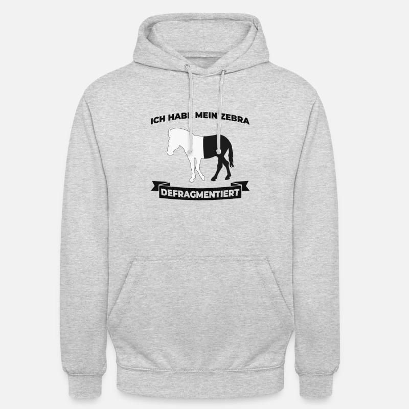 Zebra Defragmentiert - Programmierer - Unisex Hoodie - Hellgrau meliert