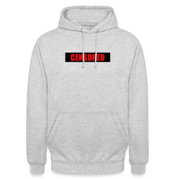 censuré - Sweat-shirt à capuche unisexe - gris clair chiné - Devant - Alina (178cm) & Michal (187cm)