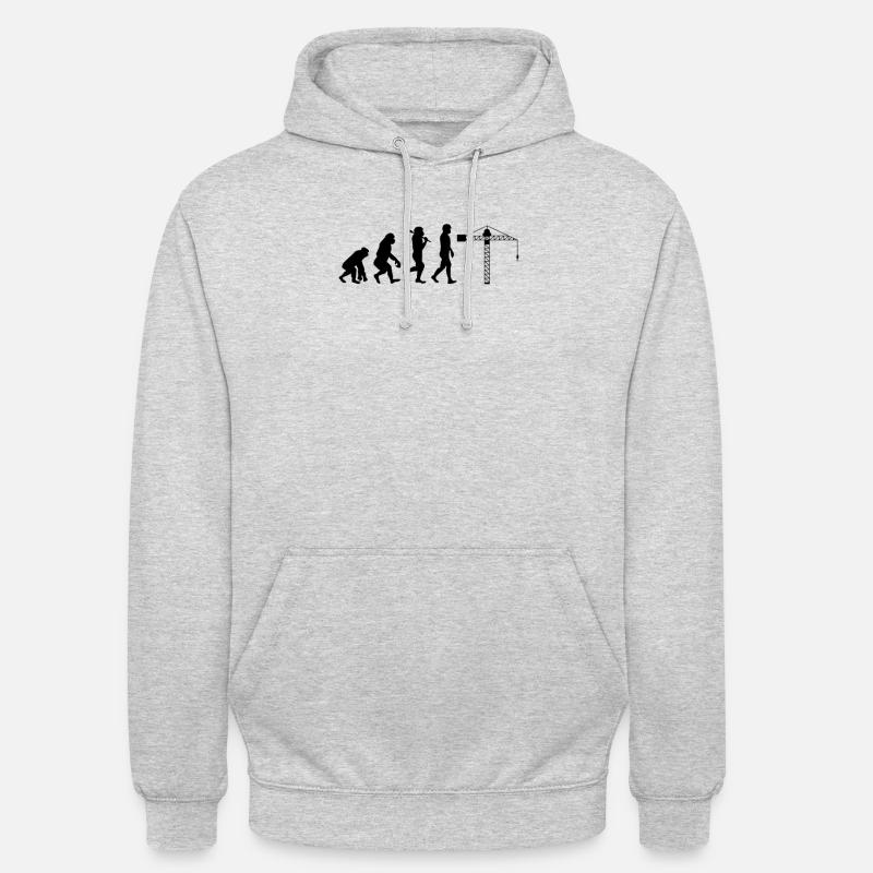 Opérateur de grue Evolution noir - Sweat-shirt à capuche unisexe - gris clair chiné