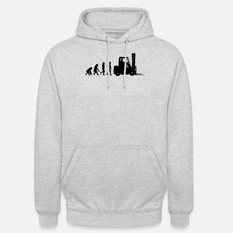 Conducteurs de camions Evolution - Sweat-shirt à capuche unisexe - gris clair chiné