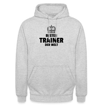 Bester Trainer Der Welt - Unisex Hoodie - Hellgrau meliert - Vorne - Alina (178cm) & Michal (187cm)