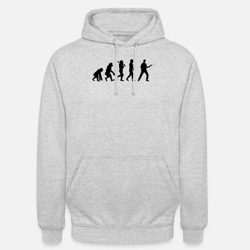 Idée cadeau musique guitare évolution - Sweat-shirt à capuche unisexe - gris clair chiné