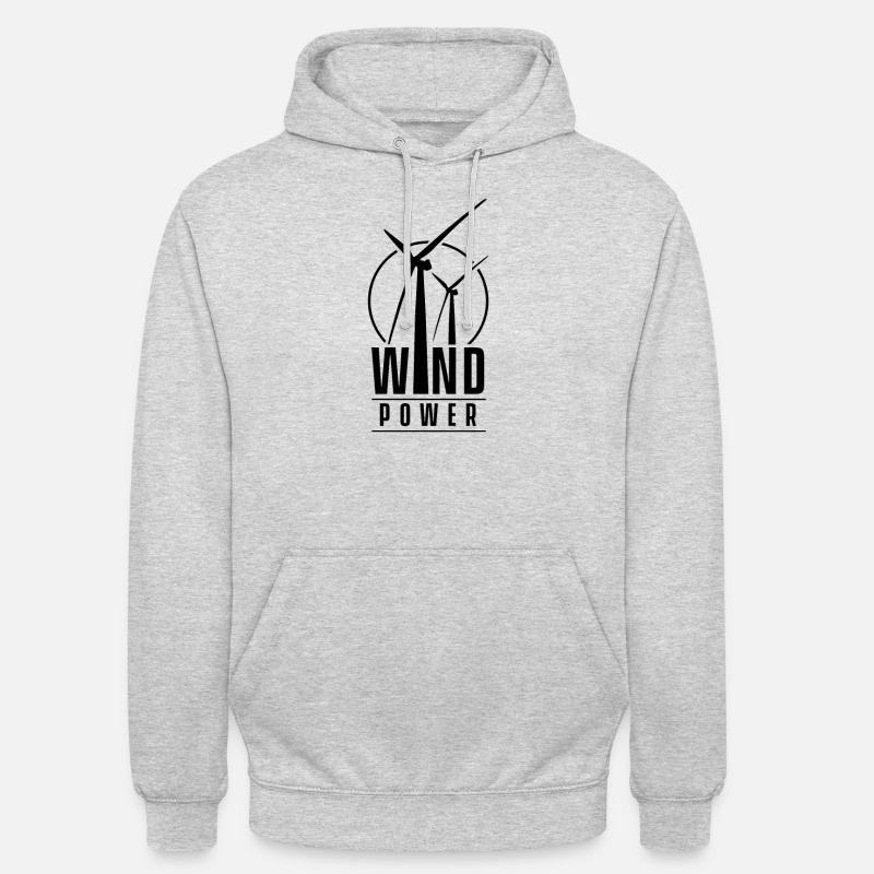 Énergie éolienne énergie éolienne - Sweat-shirt à capuche unisexe - gris clair chiné