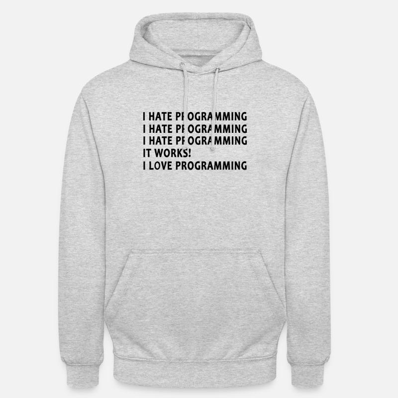 Programmierer Ich Hasse Programmieren - Unisex Hoodie - Hellgrau meliert
