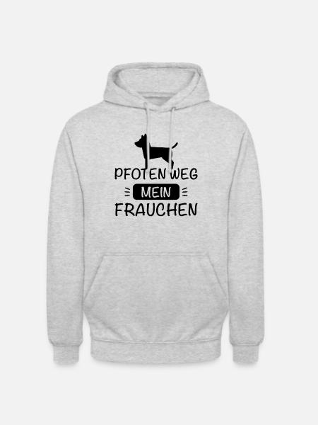 Pfoten weg - Mein Frauchen ! - Unisex Hoodie - Hellgrau meliert