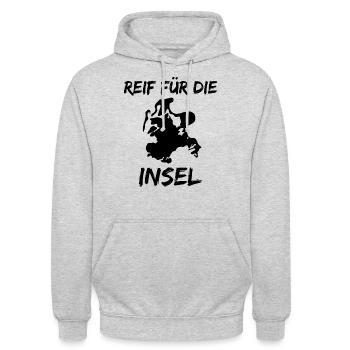 RÜGEN - Unisex Hoodie - Hellgrau meliert - Vorne - Alina (178cm) & Michal (187cm)
