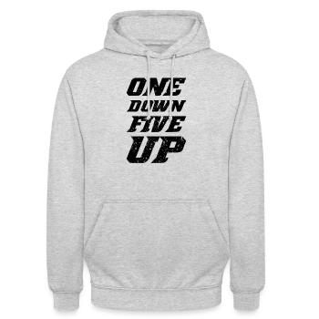 One Down Five Up - Unisex Hoodie - light heather grey - Front - Alina (178cm) & Michal (187cm)