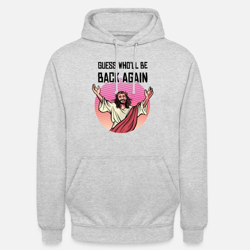Jésus devine qui sera de retour - Sweat-shirt à capuche unisexe - gris clair chiné