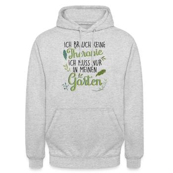 Therapie Garten - Unisex Hoodie - Hellgrau meliert - Vorne - Alina (178cm) & Michal (187cm)