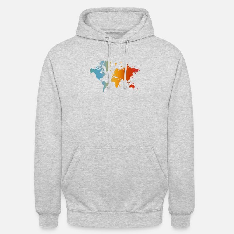 World map world map - Unisex Hoodie - light heather grey
