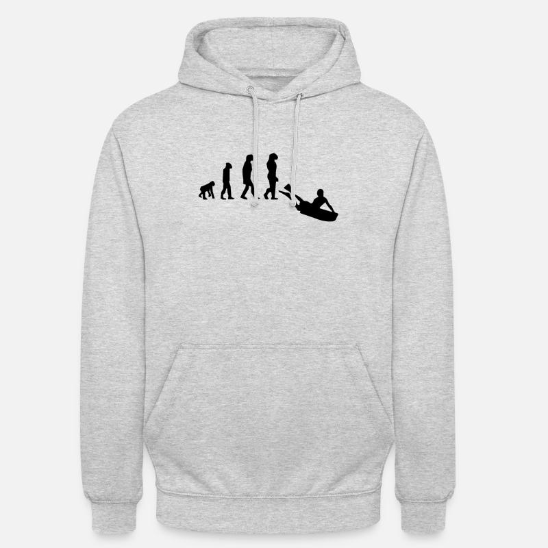 Bodyboarding Evolution Bodyboarder Geschenk - Unisex Hoodie - Hellgrau meliert