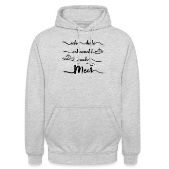 Papierschiff Meer Papierboot Papierschiffchen - Unisex Hoodie - Hellgrau meliert - Vorne - Alina (178cm) & Michal (187cm)