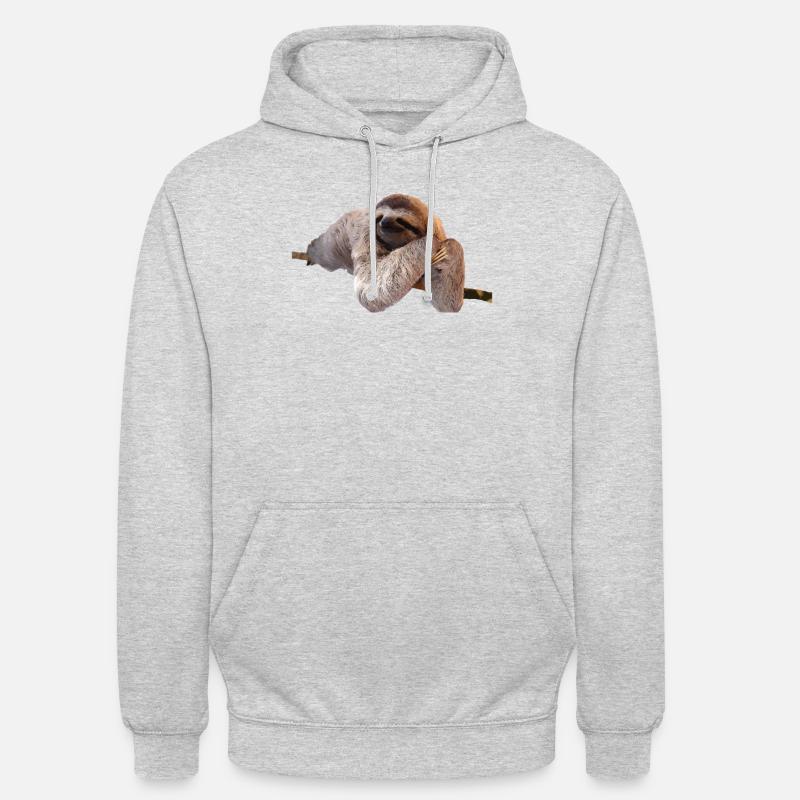 Faultier Sloth Geschenk Idee - Unisex Hoodie - Hellgrau meliert