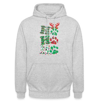 Ho Ho Ho Christmas Dog Lovers Funny Gift T Shirt - Unisex Hoodie - Hellgrau meliert - Vorne - Alina (178cm) & Michal (187cm)