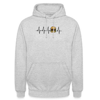Burger - Unisex Hoodie - Hellgrau meliert - Vorne - Alina (178cm) & Michal (187cm)