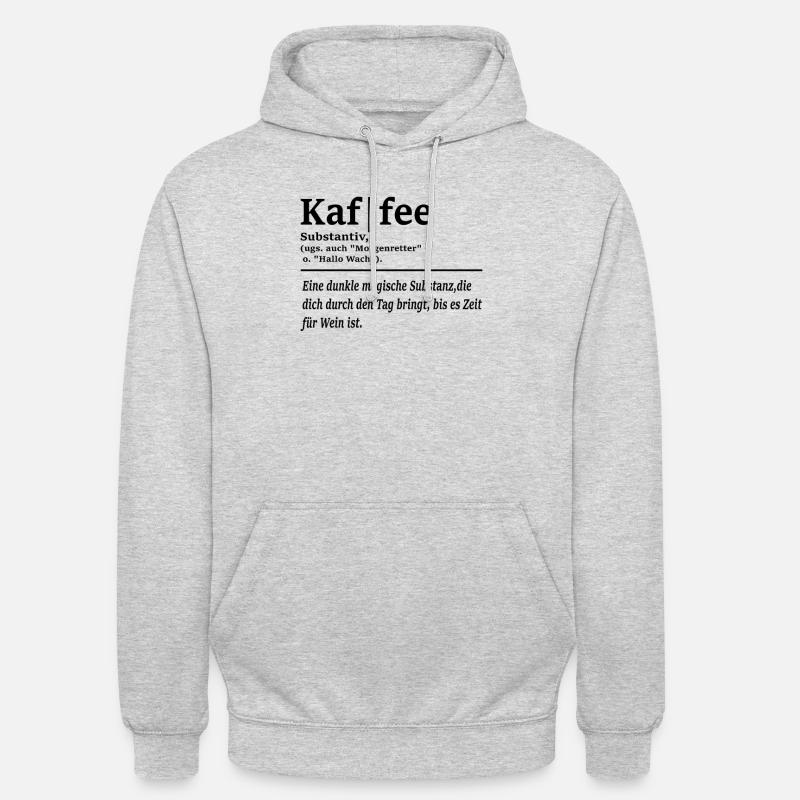 Kaffee Definition Geschenk Geschenkidee - Unisex Hoodie - Hellgrau meliert