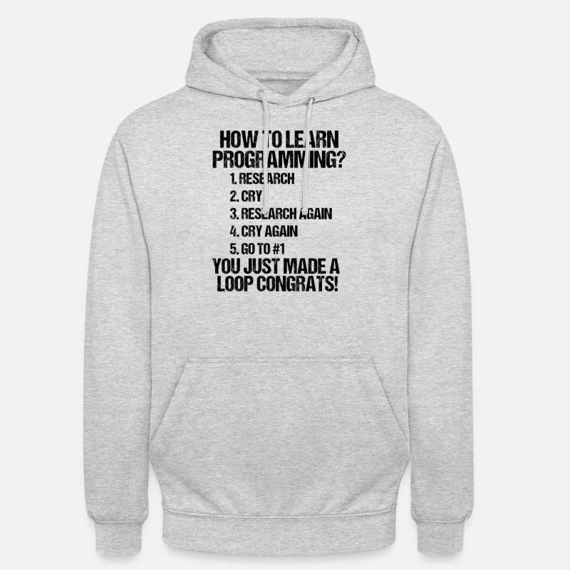 Wie wird man Programmierer? - Unisex Hoodie - Hellgrau meliert