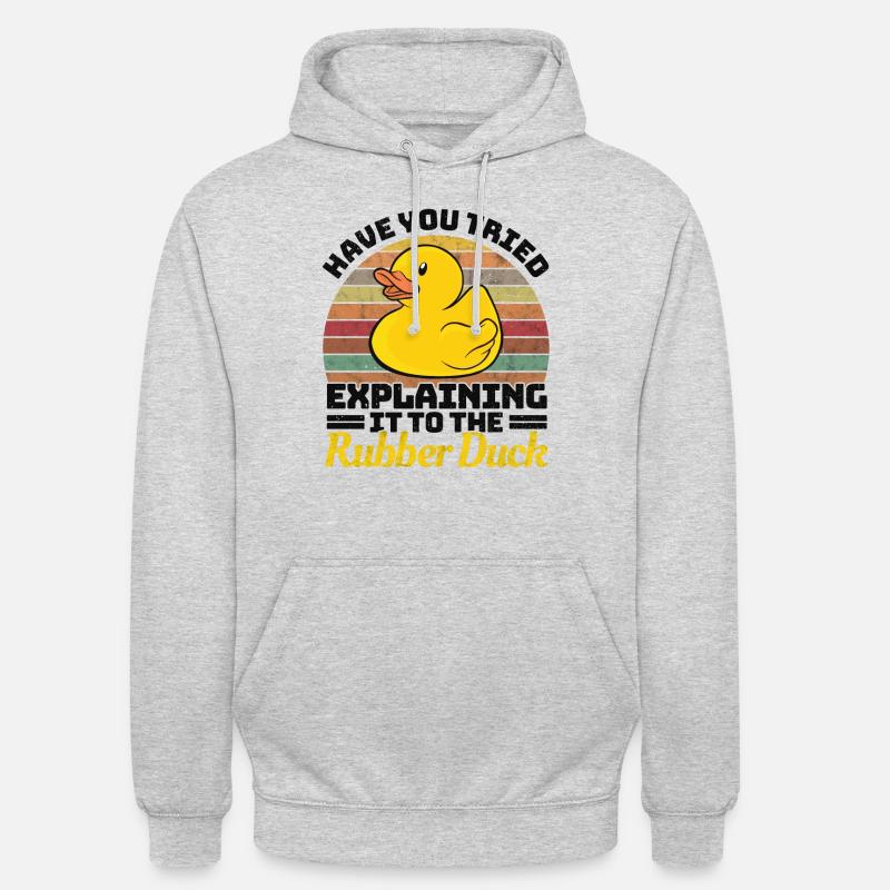 Programmierer Programming Duck Gummiente - Unisex Hoodie - Hellgrau meliert