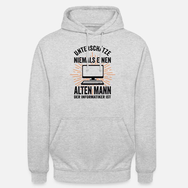 Informatiker Admin Informatik Lustige Sprüche - Unisex Hoodie - Hellgrau meliert