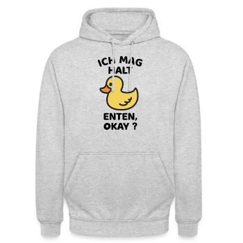 Ich Mag Halt Enten - Unisex Hoodie - Hellgrau meliert - Vorne - Alina (178cm) & Michal (187cm)