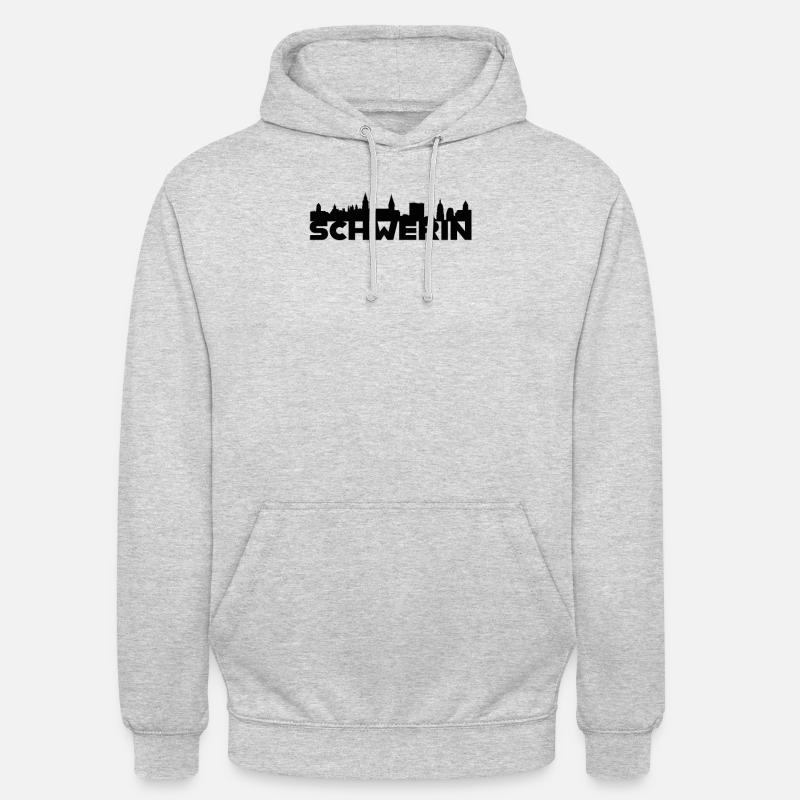 Idée cadeau Schwerin Allemagne skyline - Sweat-shirt à capuche unisexe - gris clair chiné