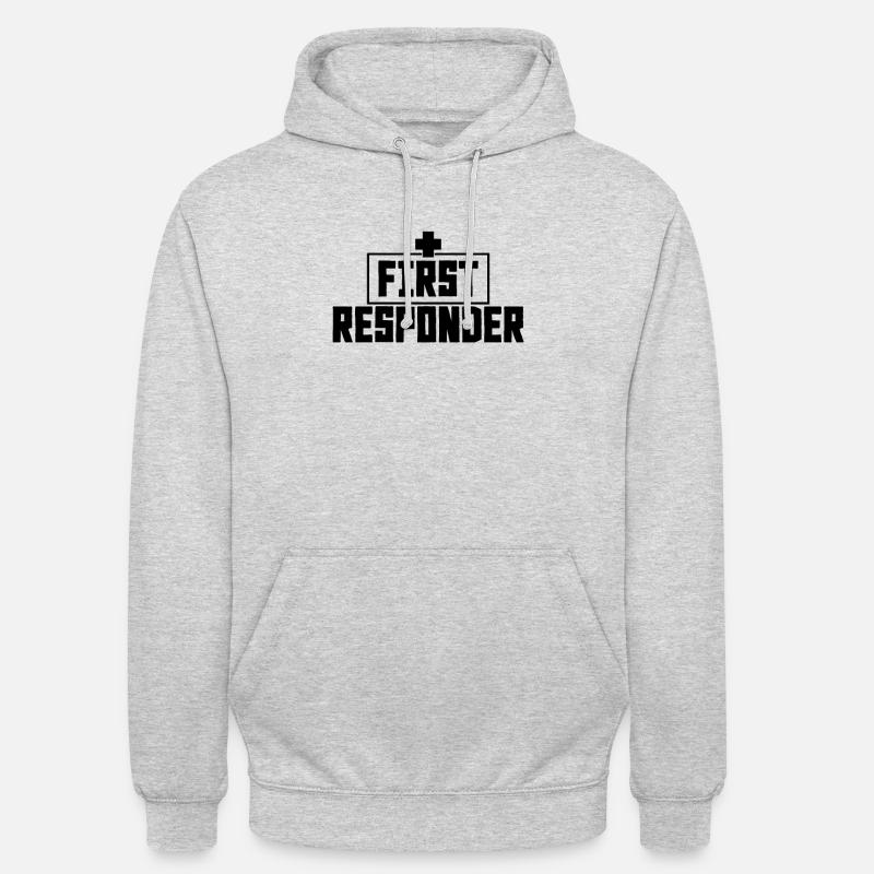 Service de secours paramédical d'urgence - Sweat-shirt à capuche unisexe - gris clair chiné