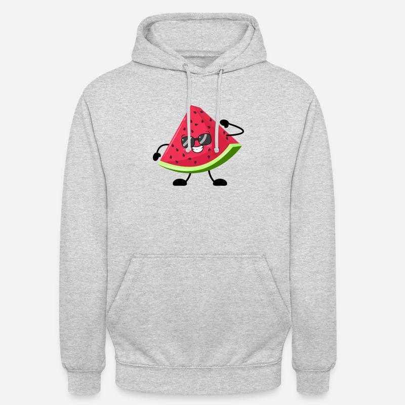 Pastèque - Sweat-shirt à capuche unisexe - gris clair chiné