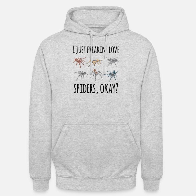 Araignée aime dire élevage d'araignées - Sweat-shirt à capuche unisexe - gris clair chiné