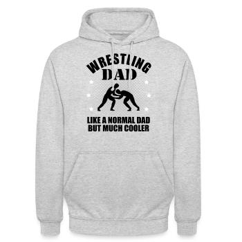 Wrestling Papa Ringer Vater Spruch Geschenk Herren - Unisex Hoodie - Hellgrau meliert - Vorne - Alina (178cm) & Michal (187cm)