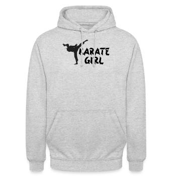 Karate Girl - Unisex Hoodie - Hellgrau meliert - Vorne - Alina (178cm) & Michal (187cm)