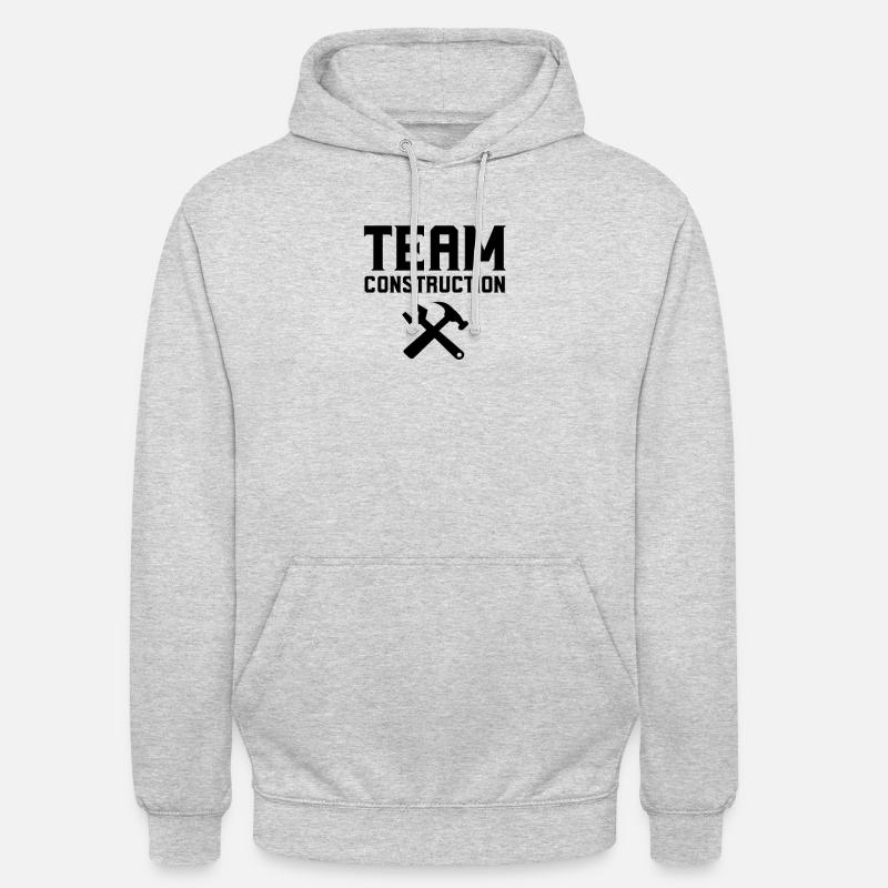 Équipe chantier de construction travaux de construction occupation travailleurs de la construction - Sweat-shirt à capuche unisexe - gris clair chiné