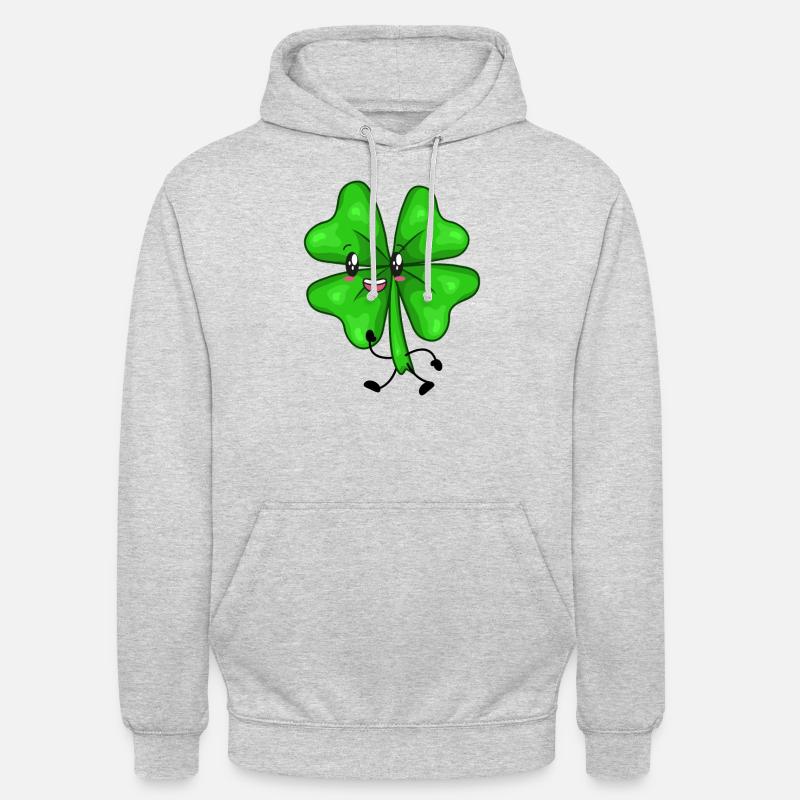 Amuleto de la suerte Clover Shamrock - Sudadera con capucha unisex - gris claro jaspeado