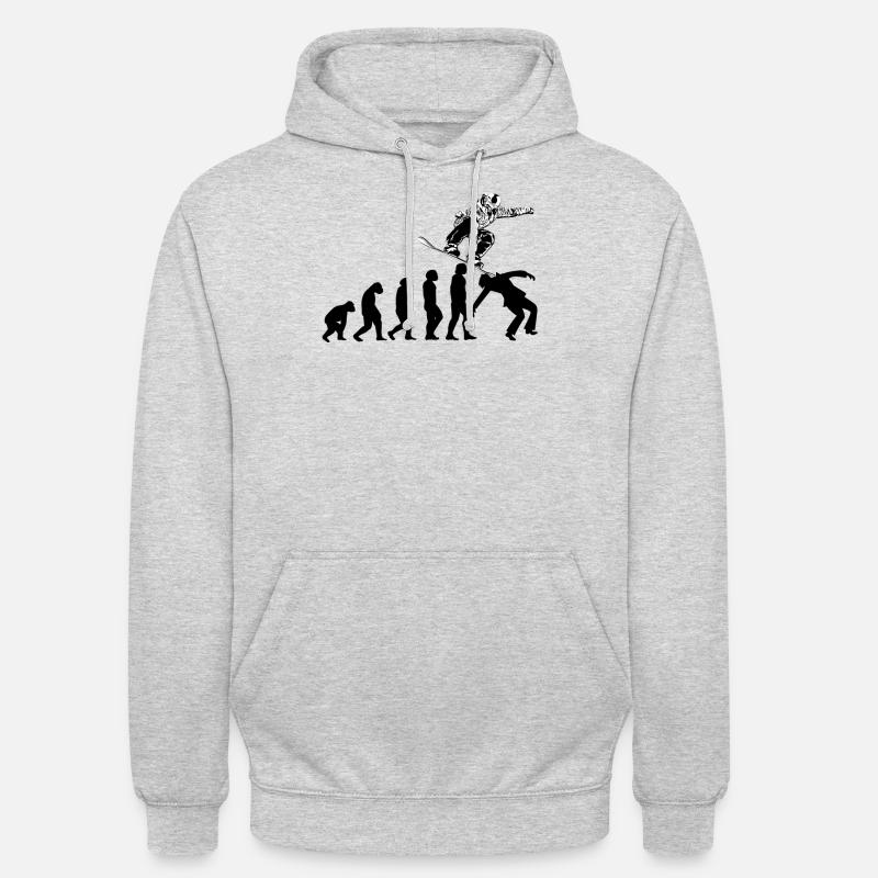 Snowboarding Snowboarders Evolution Snowboard - Unisex Hoodie - Hellgrau meliert