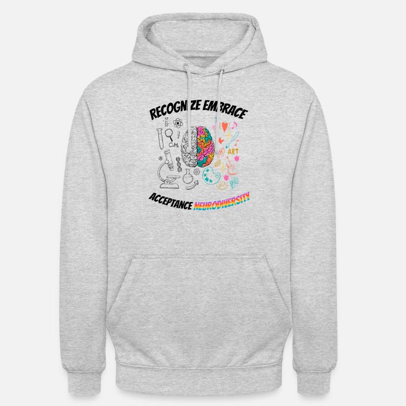 recognize embrace acceptance Neurodiversity - Sweat-shirt à capuche unisexe - gris clair chiné