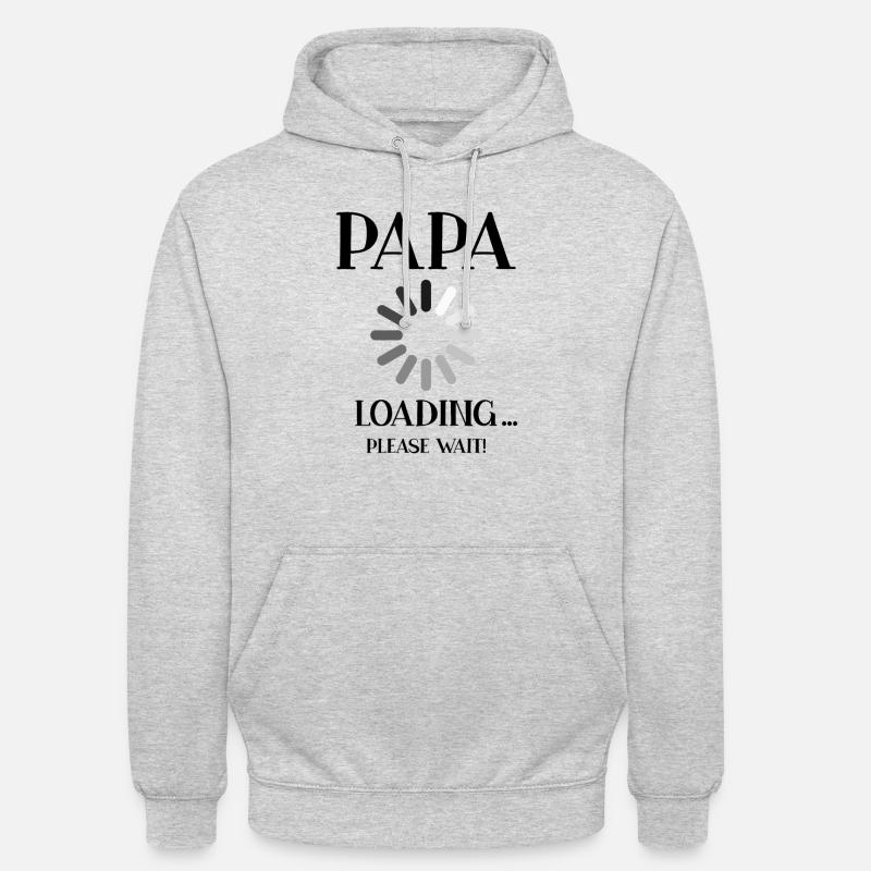 Papa Loading... Grossesse - Sweat-shirt à capuche unisexe - gris clair chiné