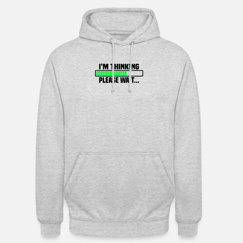 I m thinking, please wait - Unisex Hoodie - Hellgrau meliert