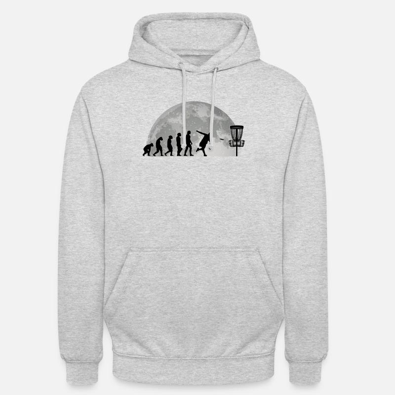 Discgolf Evolution Mond Wurfscheibe Disc Golf Unisex Hoodie