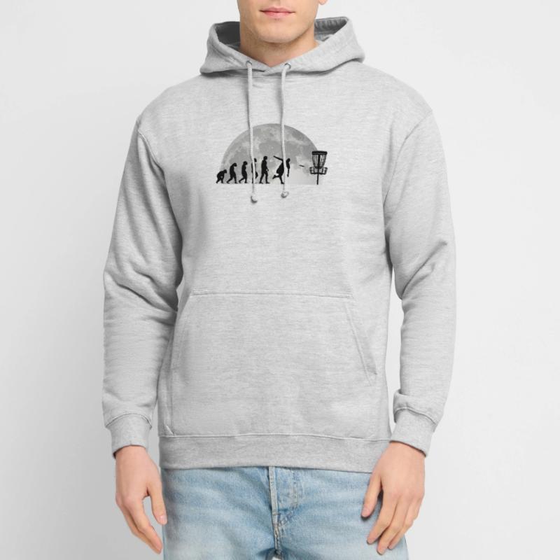 Discgolf Evolution Mond Wurfscheibe Disc Golf Unisex Hoodie