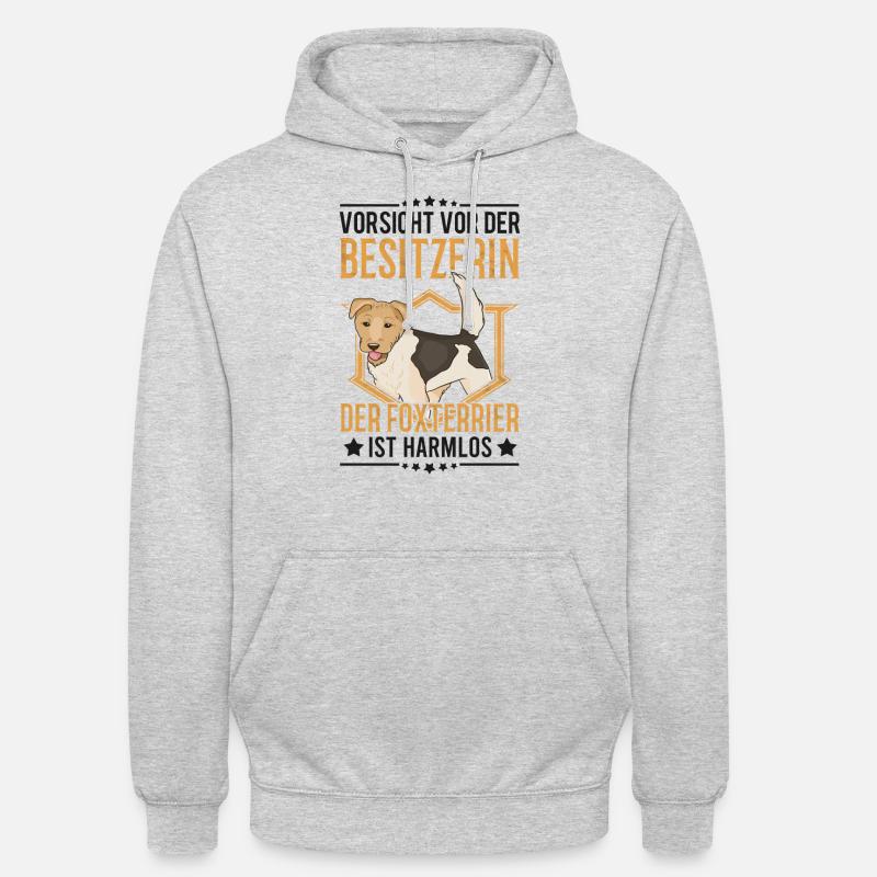 Foxterrier Spruch Drahthaar-Foxterrier Geschenk - Unisex Hoodie - Hellgrau meliert