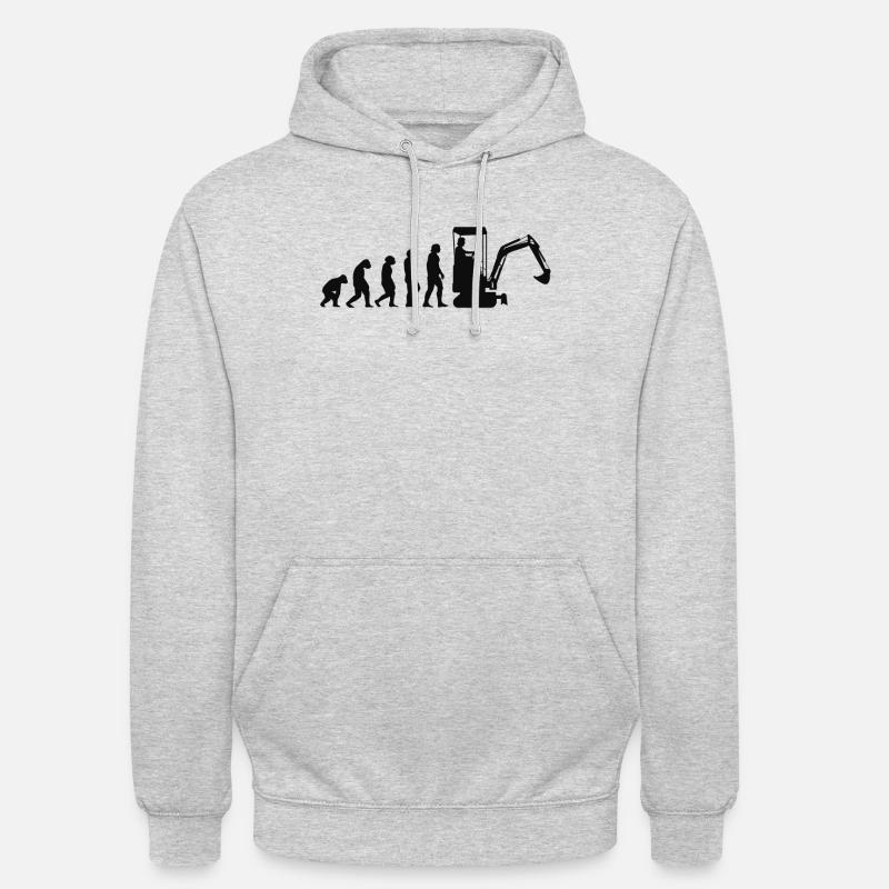 Baggerführer Evolution Bagger Baggerfahrer - Unisex Hoodie - Hellgrau meliert