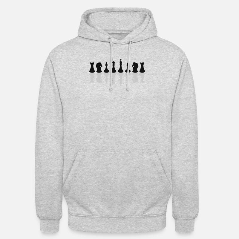Échecs d’échecs jeu d’échecs - Sweat-shirt à capuche unisexe - gris clair chiné
